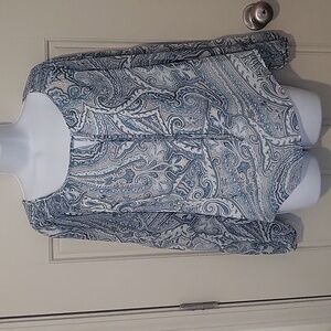 WHBM Paisley blouse XS blue